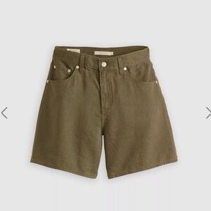 Levi's High-Rise Linen Shorts in Brown
